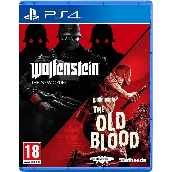 بازی Wolfenstein The New Order and Wolfenstein The Old Blood برای PS4 ولف اشتاین نیو اودر و اولد بلود - -18 پویا گیم لند 2بازی در یک دیسک