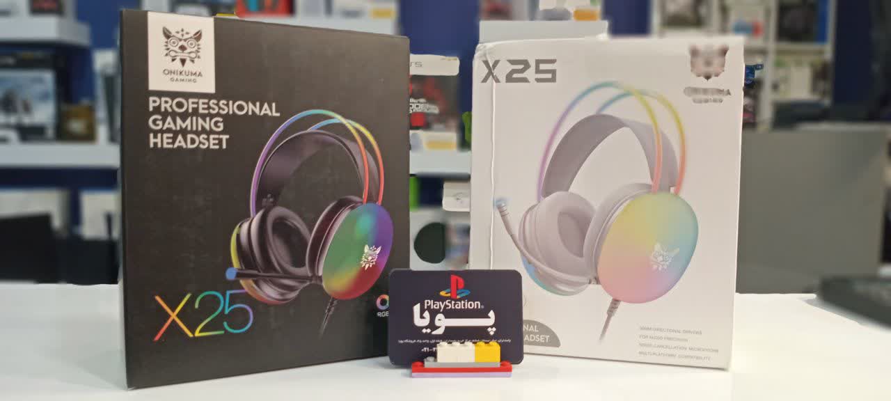 هدست گیمینگ اونیکوما مدل X25 Onikoma Gaming Headset Model X25مناسب انواع کنسول  پلی استیشن PS4 PS5 HD XBOX PC  پویا گیم لند استور